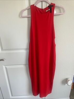 Sleek Sleeveless Red Midi Dress